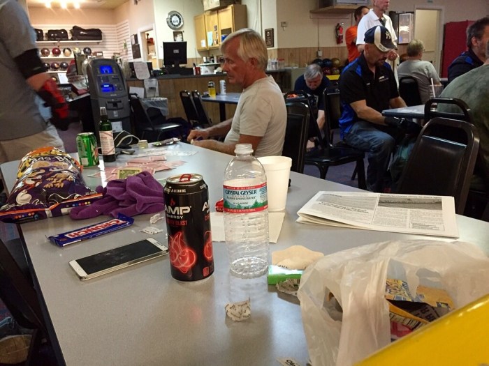 Tiny at our well-lived-in team table.