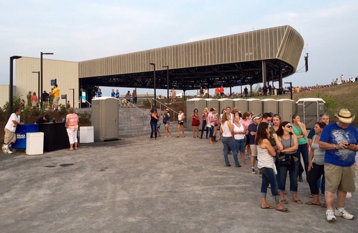 Waiting to buy dinner.