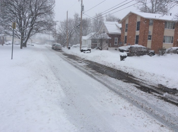 A snowy Syracuse street.