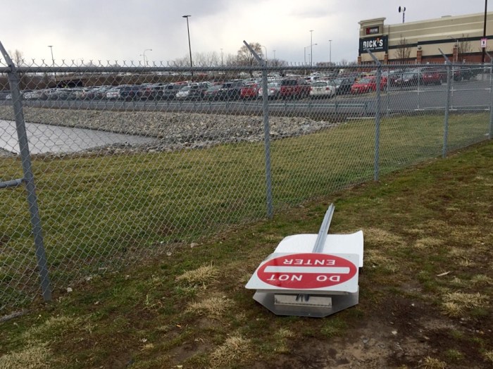 Curious position at Destiny USA.