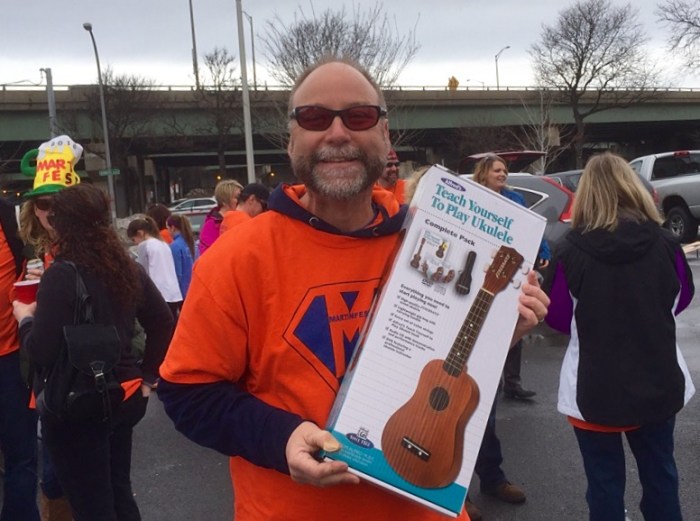 A happy winner at Martinfest.