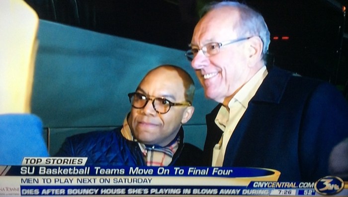 Two winning coaches (From WSTM-3 News broadcast)