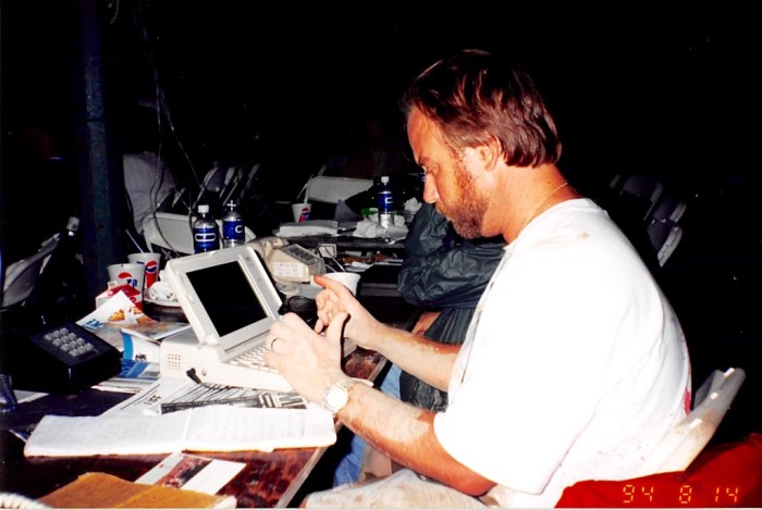 Typing away in Saugerties.