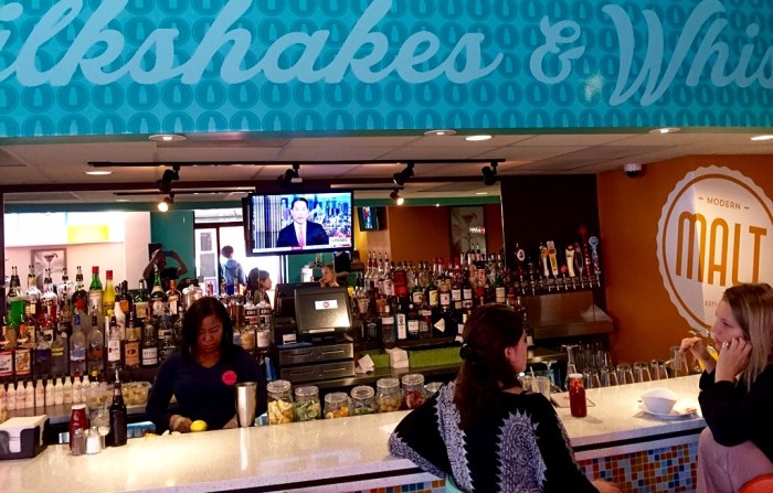 A counter as well as tables.