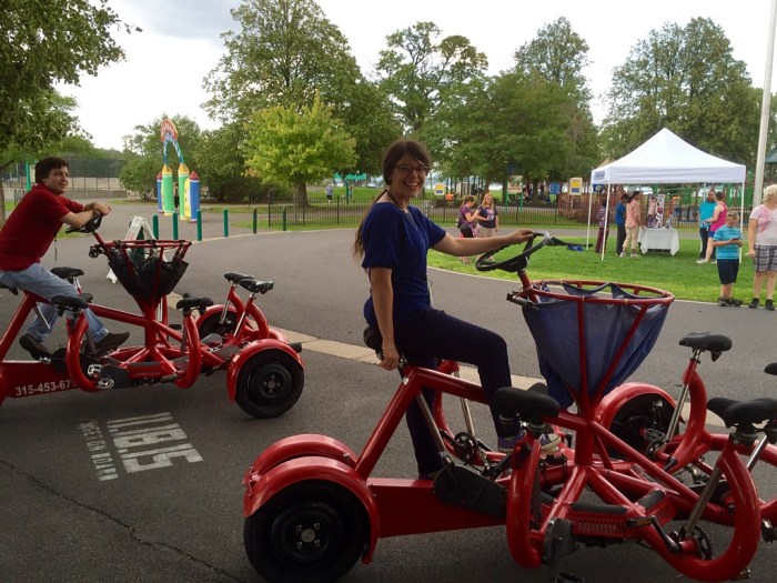 Laurel G and Colin W ready to pilot the patrons. 