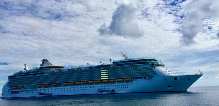 The view from a tender boat, off Cocoa Kay.
