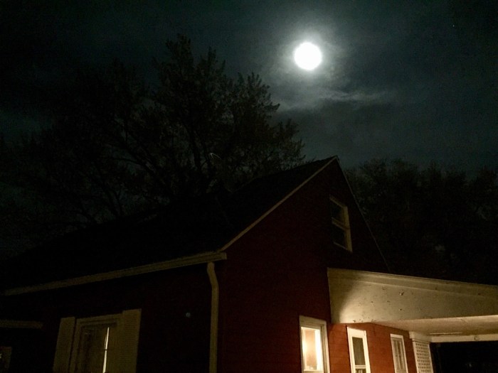 Moon over our house.