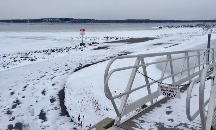 Snow and ice taking hold.